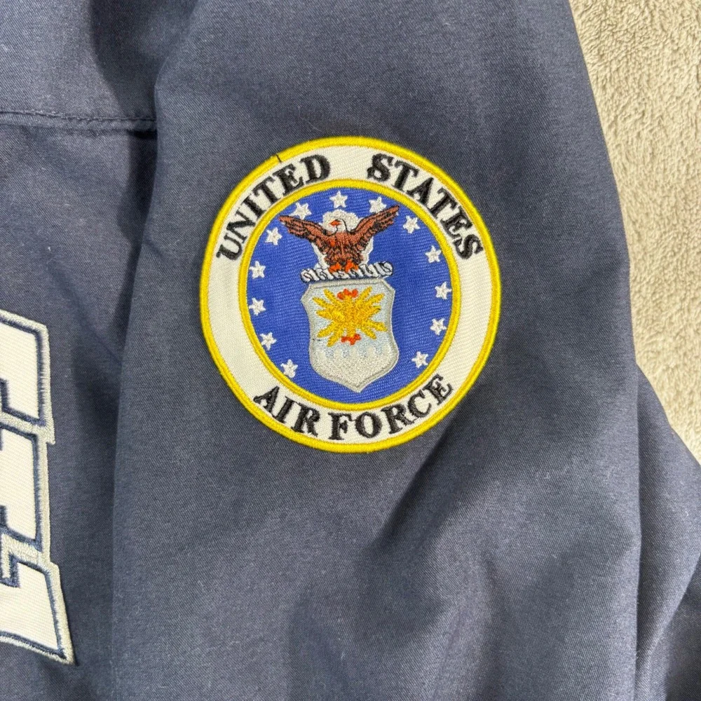 Rapid Dominance Air Force Windbreaker Mens L Navy Blue Excellent V-Neck Pullover